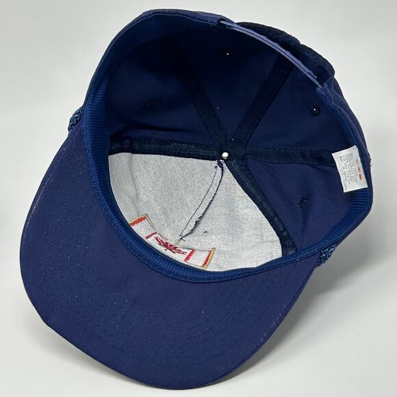 Vintage 80s Canadian Flag Hat Cap Canada Rope Cord Roping Corded Snapback Blue - Picture 4 of 11